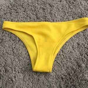 yellow ribbed swim bottoms